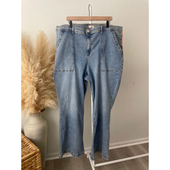B1G2 FREE 🍁 Knox Rose The Anywhere High Rise Flare Leg Jeans Plus Size 26 Denim - Picture 2 of 7